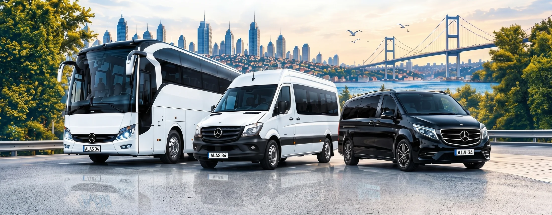 Alas Turizm araç filosu: otobüs, minibüs ve VIP araç