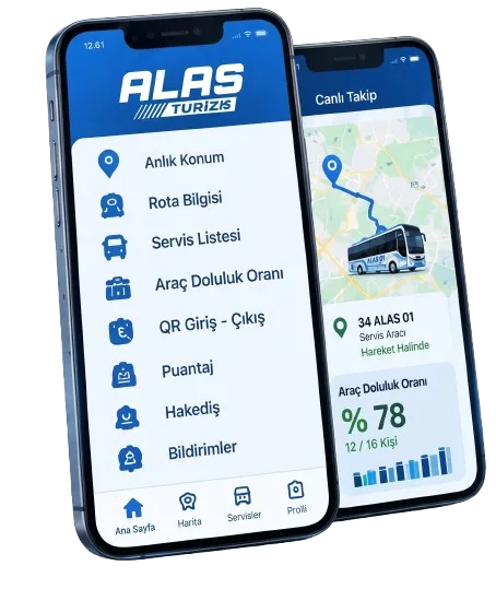 Alas Servis mobil uygulaması ekran görüntüsü